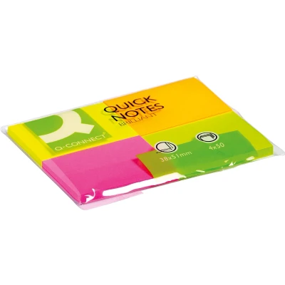 Afbeelding van Q connect Quick Notes, Ft 38 X 51 Mm, 50 Vel, Pak Van 4 Blokken In Neonkleuren Memoblok