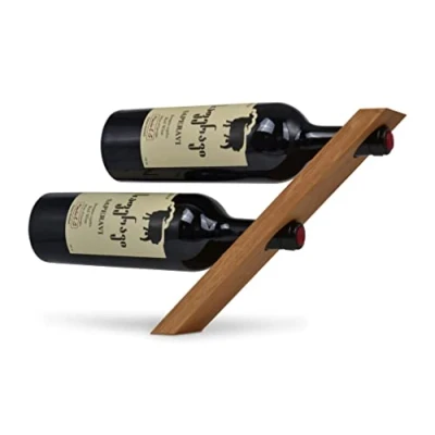 Afbeelding van Natuhr Wijnfleshouder Magic Wijnhouder Wijnrek Hout Wijnopslag Zwevend Plank 2 flessen (eiken)