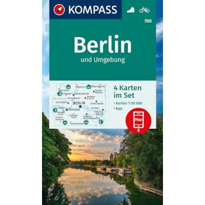 Afbeelding van KOMPASS Wanderkarten Set 700 Berlin und Umgebung (4 Karten) 1:50.000: inklusive Karte zur offline Verwendung in der App. Fahrradfahren.