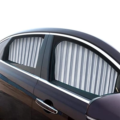 Afbeelding van ZATOOTO zonneschermen voor zijruiten in de auto (2 stuks), magnetisch autogordijn om UV stralen te blokkeren en privacy, zilver