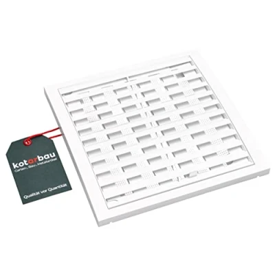 Afbeelding van KOTARBAU® Ventilatierooster, 200 x mm, afsluitbaar, afvoerluchtrooster, kunststof met insectenwering, afsluitrooster, rechthoekig, wit, lamellenrooster, ventilator