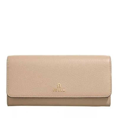 Afbeelding van FURLA Leren Portemonnee Camelia Continental Wallet Greige Beige