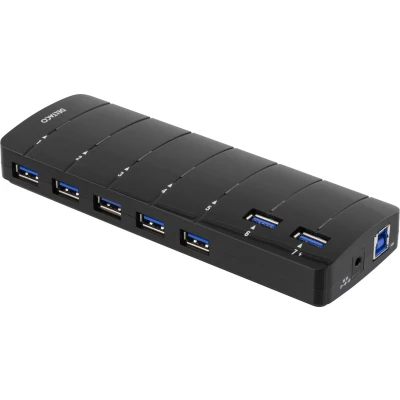 Afbeelding van Deltaco UH 723 USB 3.0 Hub 7 Poorten 1m Kabel Windows/Linux/macOS Zwart