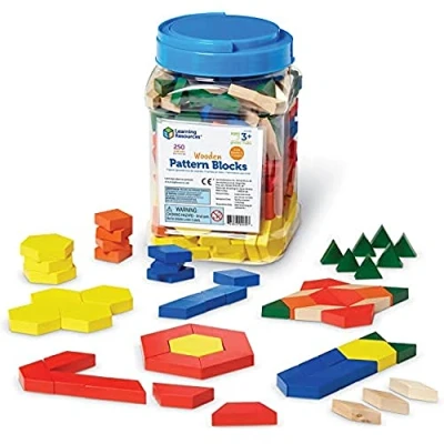 Afbeelding van Learning Resources 1 cm Houten Patroon Blokken 250 Stuks Set