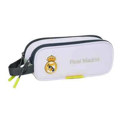 Afbeelding van Safta Real Madrid Equiicion 25/26 Etui voor kinderen, ideaal kinderen op schoolleeftijd, comfortabel en veelzijdig, kwaliteit duurzaamheid, 21 x 6 8 cm, Wit, M, Casual