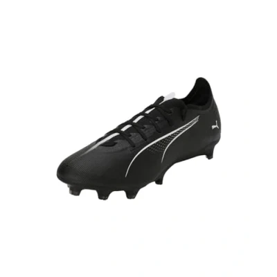 Afbeelding van Puma Ultra 5 Match FG/AG Voetbalschoenen met kunststof noppen, Heren, Maat: 46.5, Black/white Kunststof/ textiel