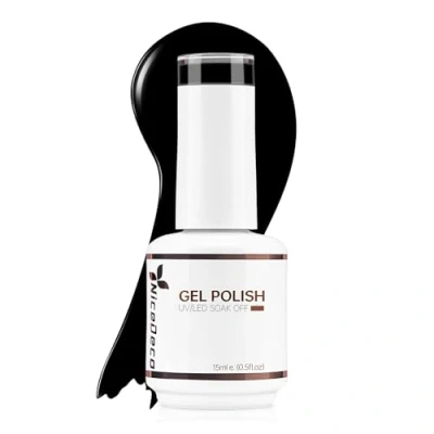 Afbeelding van Nicedeco Gel Nagellak Semi permanent Gellak UV/LED Soak Off Black Translucent Polish 15ML 002