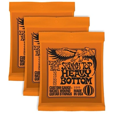 Afbeelding van Ernie Ball Skinny Top zware bodem nikkel gewikkelde sets, 010 .052, bundel van 3 sets