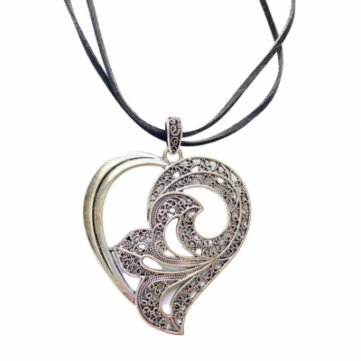 Afbeelding van Ketting zilverkleur hart verstelbaar Charme Bijoux