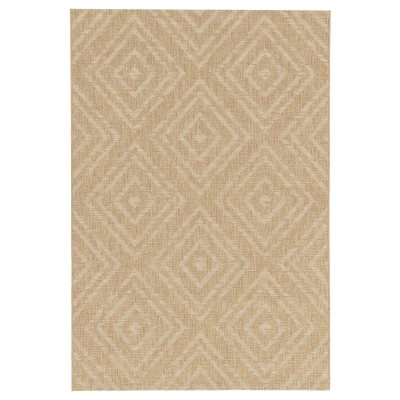 Afbeelding van Buitenkleed Ruiten Twill Zenith Beige/wit 200x290 Cm