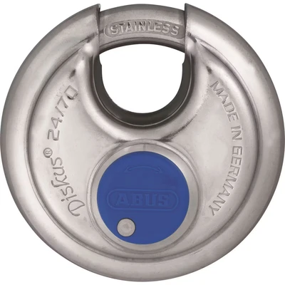 Afbeelding van ABUS Discushangslot 70mm RVS met blauwe beschermkap (Verpakt in blister)