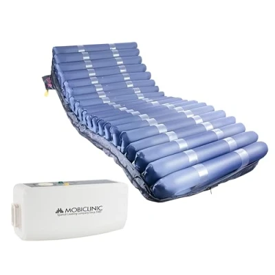 Afbeelding van Mobiclinic® Pro, Anti decubitus lucht matras, 200X120X22, Mobi 4 PLUS, Enkele 120 cm breed, Stille compressor, 20 luchtcellen, Voor doorligwonden graad I, II, III en IV, Blauw