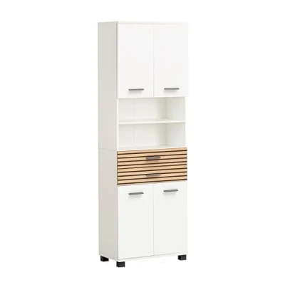 Afbeelding van Schildmeyer Hoge kast Katta, breedte 59 cm Ladefronten met akoestiekprint