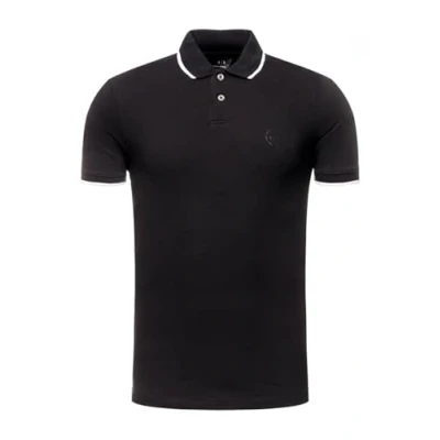 Afbeelding van Armani Exchange Poloshirt met dubbele streep voor heren, Zwart, M