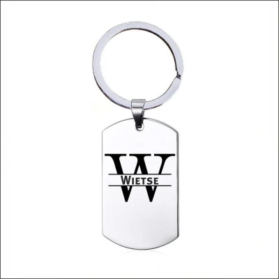 Afbeelding van Sleutelhanger RVS Met Naam Wietse
