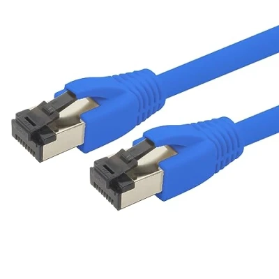 Afbeelding van 1aTTack.de 5m Cat 8 netwerkkabel CAT8 kabel blauw 1 stuk Cat.8 LAN 2000 MHz 40 Gbit s 40GBase T Poe+ patchkabel ethernetkabel LSZH x 5 meter