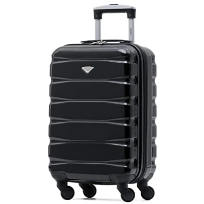Afbeelding van Flight Knight Lichtgewicht stevige ABS koffer met 4 wielen, cabine en ruimbagage, goedgekeurd door meer dan 100 luchtvaartmaatschappijen zoals easyJet, British Airways, RyanAir, Virgin Atlantic