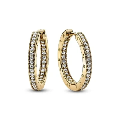 Afbeelding van Pandora 262738C01 Oorringen Signature Logo Pave