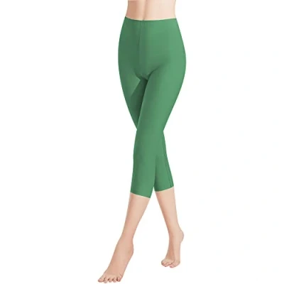 Afbeelding van Libella 1/3 stuks damesleggings, 3/4 broek van katoen, capribroek met hoge taille, kleurrijk, slim fit, fitnessbroek, meerkleurig 4161 VA, 1 verpakking groen, 3XL