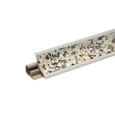 Afbeelding van DQ PP 3 m afdekstrip graniet 23 x mm pvc gratis schroeven keukenstrip werkblad, keuken, wandafsluitprofiel, tafelbladprofiel