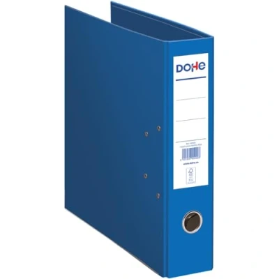 Afbeelding van DOHE 2 rings ordner, milieuvriendelijk, capaciteit 520 vel, bladformaat 29 x 35 cm, rug 7 met kaartsleuven, gemakkelijk te openen, kantoorbenodigdheden, blauw, karton