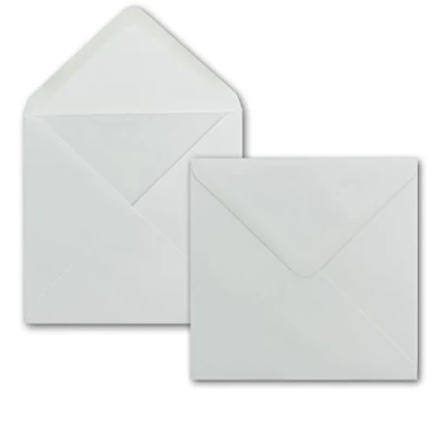 Afbeelding van 100 x envelop vierkant 15 cm in wit g/m² natte plakrand met puntige klep voor zeer speciale gelegenheden