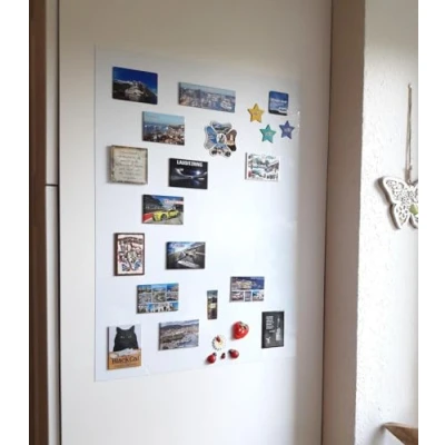 Afbeelding van Magneetfolie, hechtbasis voor magneten, magneetbord, ferrofolie, zelfklevend, beschrijfbaar, afwisbaar, magnetisch, (100 x 60 cm, wit)