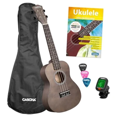 Afbeelding van Concert Ukulele Linden Black Set (incl. tas, 3 Picks, Book, Tuner)