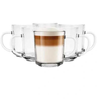 Afbeelding van Glasmark Krosno Latte Macchiato Glazen Cappuccino Set Theeglazen Met Handvat Dessertglazen Waterglazen Koffieglazen Glühweinglazen Ijskoffieglazen Glühweinbekers Grogglazen 6X 250 Ml