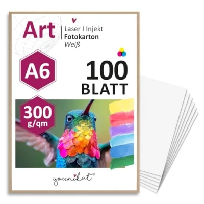 Afbeelding van younikat Veelzijdige blanco ansichtkaarten om zelf vorm te geven, DIN A6, 300 g/m², set van 100 stuks, doe het wenskaarten, wit, beschrijven, vormgeven I dv_355