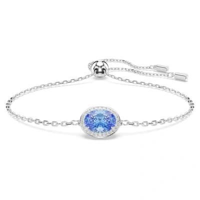 Afbeelding van Swarovski 5671895 Armband Constella zilverkleurig blauw wit max. 24 cm