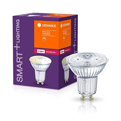 Afbeelding van LEDVANCE Slimme LED lamp met ZigBee technologie, GU10 basis helder glas,Warm wit (2700K), 350 Lumen, substituut voor 50W verlichtingsmiddel slim dimbaar, 4 Pak
