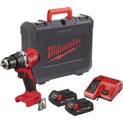 Afbeelding van Milwaukee M18 BLPDRC 202C klopboormachine 60Nm compact brushless, 2 x 2,0 Ah 4933492822