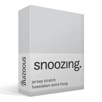 Afbeelding van Snoozing Jersey Stretch Hoeslaken Extra Hoog Tweepersoons 140/150x200/220 cm Grijs