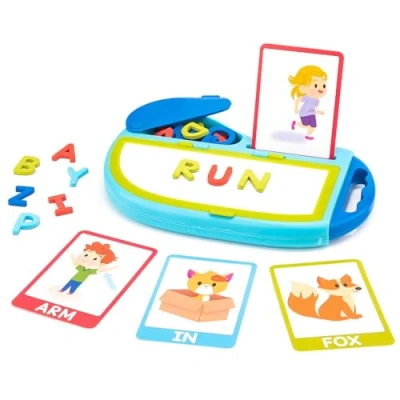 Afbeelding van Learning Resources AlphaMagnets GO! Activiteitenset spelling, magnetische letters voor kinderen, hoofdletters alafabetmagneten, 73 stuks, leeftijd 3+