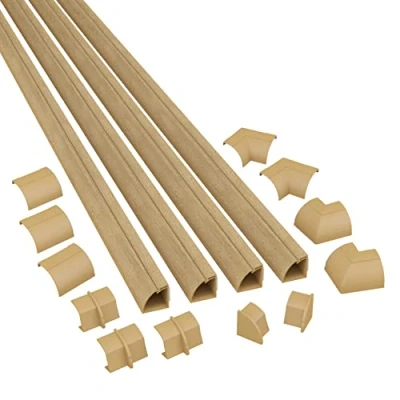 Afbeelding van D Line Kwart ronde kabelgoten, kabelgeleiders zelfklevend, kabellijst 4 x 22 mm (B) (H) 1 meter lengtes (4 meter) eikenhoutlook