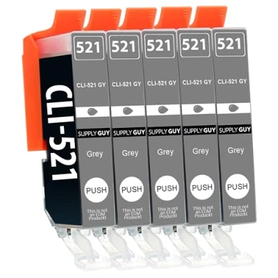 Afbeelding van Supply Guy 5 Inktpatronen met chip compatibel Canon CLI 521 (Grijs) voor Pixma MP980 MP990