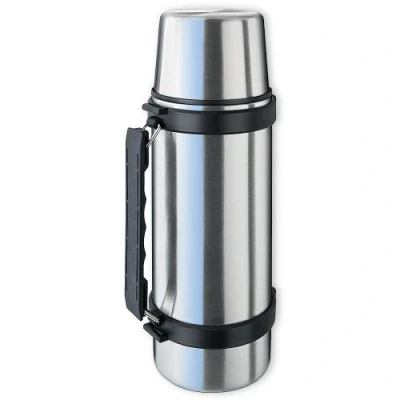 Afbeelding van ISOSTEEL Travel Quickstop Thermosfles, zilver