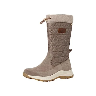 Afbeelding van Tamaris Comfort Snowboots, Dames, Maat: 39, Taupe Leer en textiel