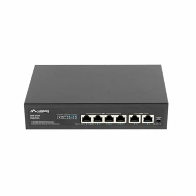 Afbeelding van Lanberg RSFE 4P 2FE 60 netwerk switch Unmanaged Fast Ethernet (10/100) Power over (PoE) 1U