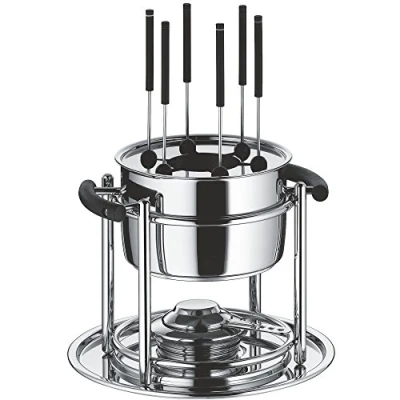 Afbeelding van WMF Allegro Fondueset 11 delig, voor 6 personen, met brander en vorken, Cromargan roestvrij staal, fonduepan inductie, vaatwasmachinebestendig