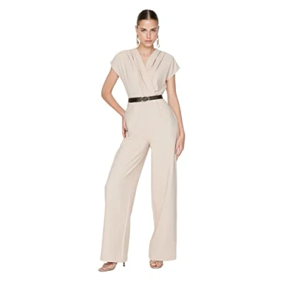 Afbeelding van Trendyol Stenen Geweven Jumpsuit Met Dubbele Rij Knopen En Wijde Pijpen Twoss21Tu0004