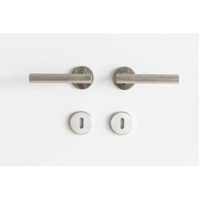 Afbeelding van Deurklink Foggy Rond Satin Recht Complete Set