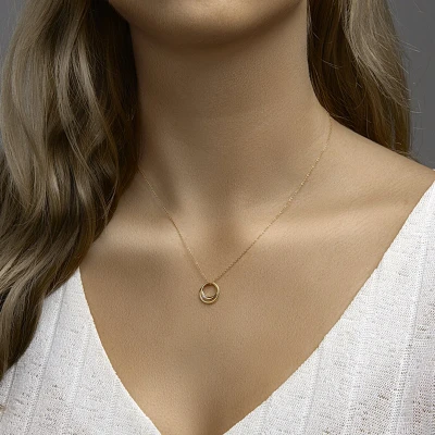 Afbeelding van Geelgouden Hanger rond diamant 0.04ct H SI 4022851