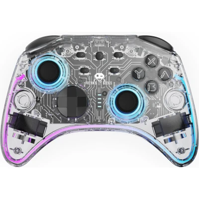 Afbeelding van Freeks and Geeks Draadloze controller geschikt voor Switch Transparant LED 1M kabel
