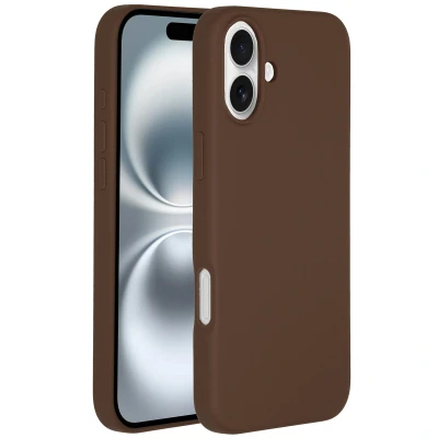 Afbeelding van Apple iPhone 16 Plus MagSafe Hoesje Siliconen en TPU (zacht) Accezz Softcase/Backcover Bruin Telefoonhoesje