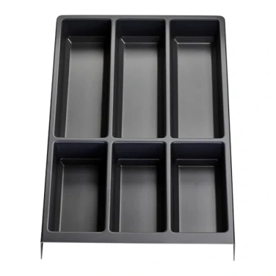 Afbeelding van Orga Box bestekinzet SEPARADO Afzonderlijk leigrijs generfd (300 x 474 51 mm) Lade inzet vanaf 40 cm kastbreedte voor bestek