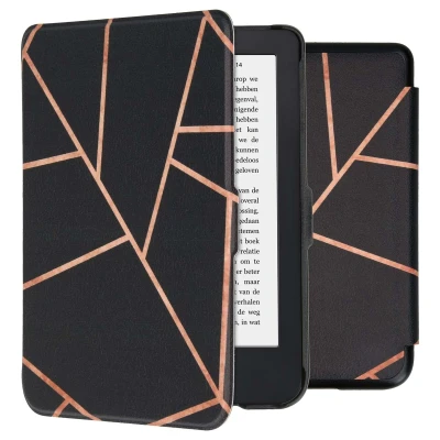 Afbeelding van Kobo Clara 2E Hoes: iMoshion Design Slim Hard Case Bookcase Black Graphic Kunstleder E Reader Hoezen