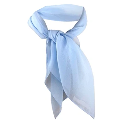Afbeelding van TigerTie Dames chiffon halsdoek in effen kleur grootte 50 cm x Made Italy, blauw lichtblauw, Tuchgröße