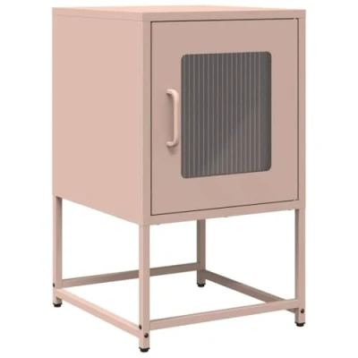 Afbeelding van vidaXL Nachtkastje 36x39x60,5 cm koudgewalst staal roze